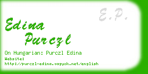 edina purczl business card